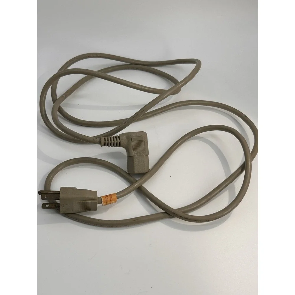 Rare Apple Logo Beige Power Cable L-Shaped Vintage Mac IIe SE/30